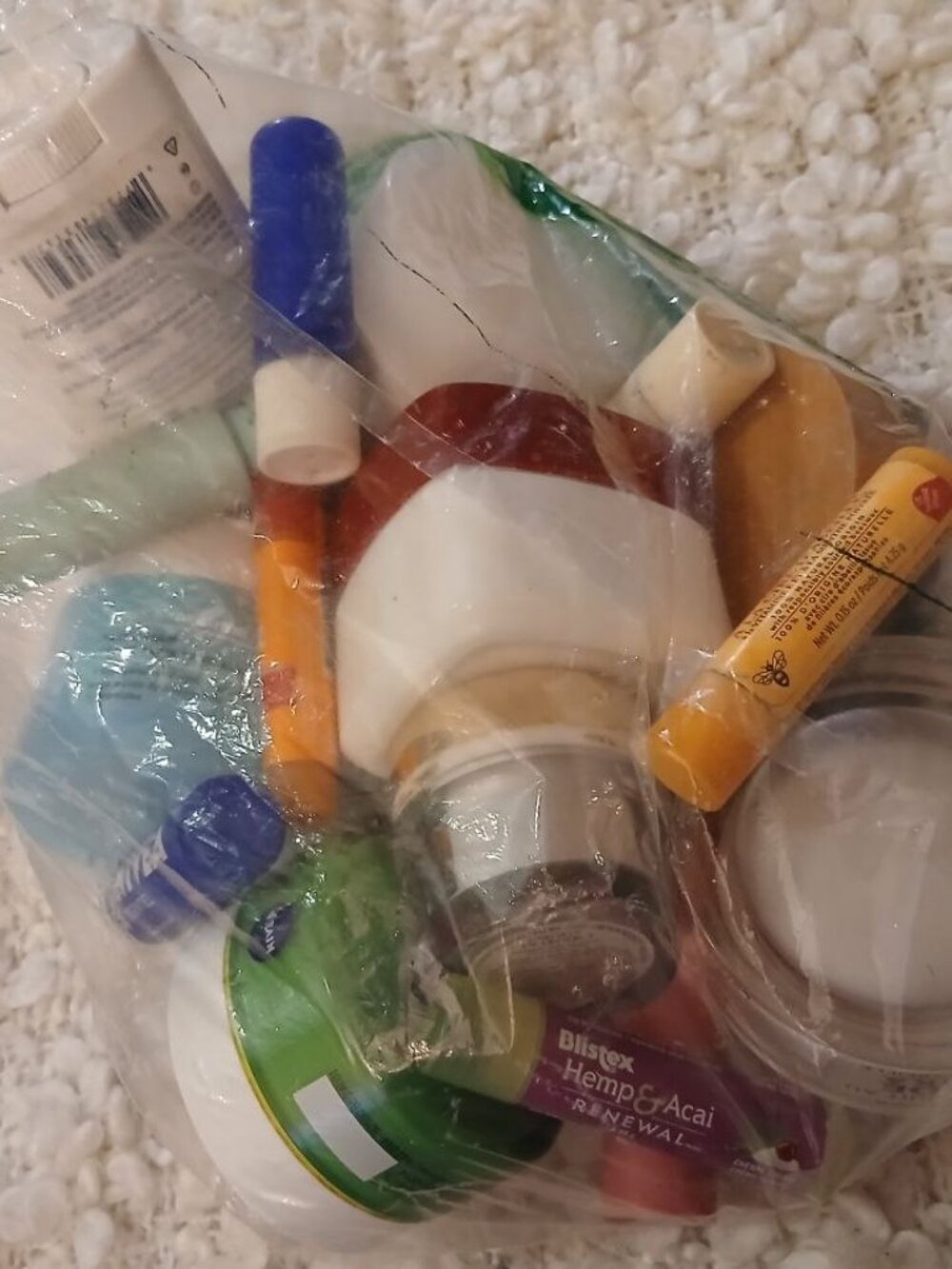 Bag of Assorted cosmetics empties 4 DIY projects| face cream chapstic,etc. empty